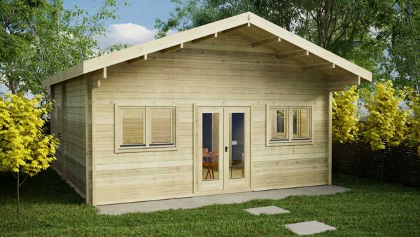 TWO BED TYPE E LOG CABIN 6m X 7.5m | Loghouse.ie